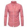 Chemise Boutonnée Motif Rayé à Manches Longues - Rouge M