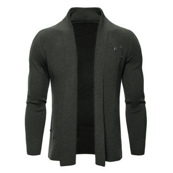 

Solid Color Casual Knitted Cardigan, Carbon gray