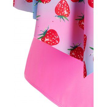 Kaufen Plus Size Strawberry Print Overlay Tankini Swimwear. Bild
