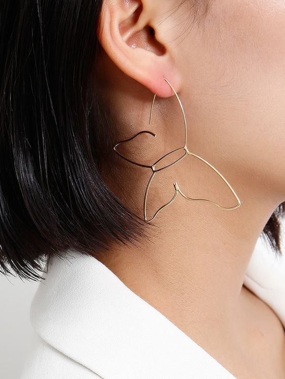 Boucles d'Oreilles Simples Papillon Evidées - Or 