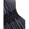 Robe à Bretelle Applique en Dentelle à Volants - Gris nuageux 2XL