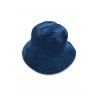 Chapeau Seau Simple en Couleur Unie en Denim - Bleu Foncé Toile de Jean 