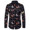 Chemise Boutonnée Motif de Papillon à Manches Longues - Noir M
