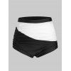 Short de Bain Bicolore en Blocs de Couleurs de Grande Taille - Noir 1X