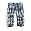 Short Cargo Zippé à Carreaux - Bleu Cristal 32