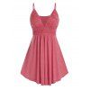 Débardeur en Dentelle au Crochet à Coupe Basse Grande-Taille - Rouge Saint Valentin 5X