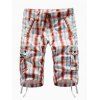 Short Cargo Multi-Poches à Carreaux - Rouge 30