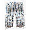 Short Cargo Multi-Poches à Carreaux - Vert Mer 36
