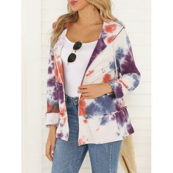 

Ruffles Tie Dye Hooded Jacket, Multicolor a