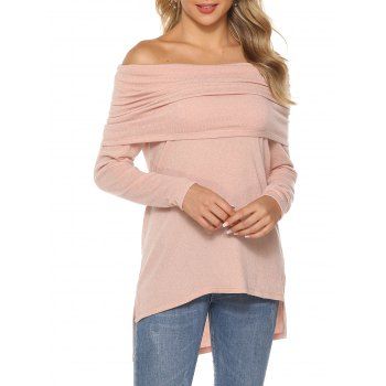 

Raglan Sleeve High Low Slit Top, Rose