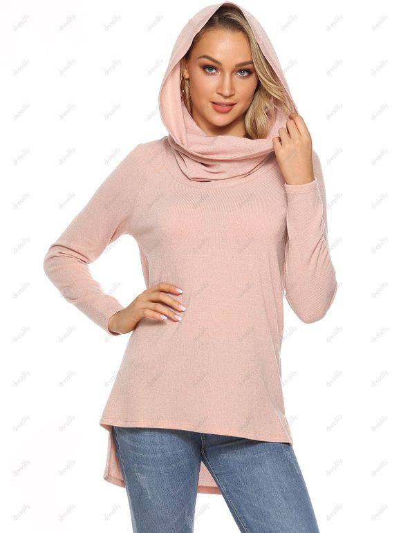 Haut Fendu Haut Bas à Manches Raglan - Rose M