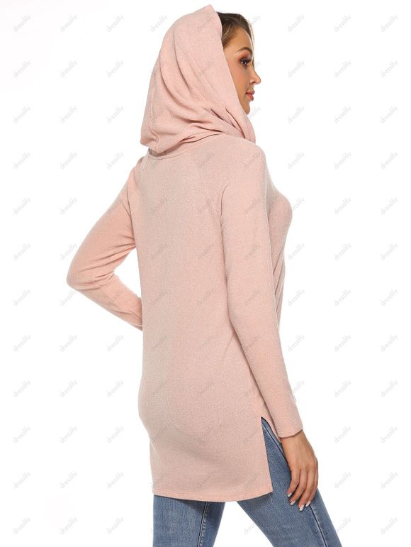 Haut Fendu Haut Bas à Manches Raglan - Rose M