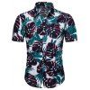 Chemise Hawaiienne Motif de Feuille à Manches Courtes - multicolor 3XL