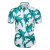 Chemise de Plage Boutonnée Motif de Feuille Tropicale - multicolor XL