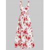 Maxi Robe Florale Superposée Ceinturée - Blanc L