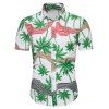 Chemise de Plage Boutonnée Motif de Palmier - multicolor 3XL