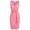 Robe Moulante Chinée Anneau en O sans Manches - Rose Flamant 2XL