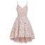 Flower Embroidered Lace Overlay High Low Party Dress - PEACH S