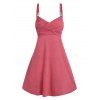 Robe Evasée Croisée Bouclée avec Strass - Rose clair 2XL