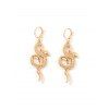 Boucles d'Oreilles Pendantes Gravées en Forme de Serpent - Or 