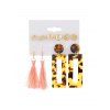 Ensemble de Boucles d'Oreilles Léopard Eléphant à Frange 5 Paires - Or 