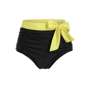 

Bowknot Ruched Swim Bottom, Black