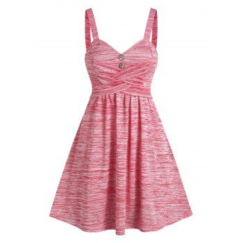 

Space Dye Crisscross Cami A Line Dress, Pink rose