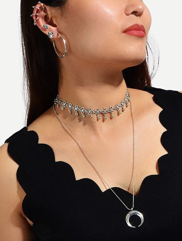 Ensemble de Bijoux de Plage Motif Géométrique Evidé - Argent 