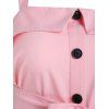 Mock Button Bow Tie Mini Cami Dress - PINK 3XL