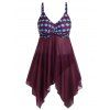 Maillot de Bain Tankini Mouchoir Croisé en Maille Insérée de Grande Taille - Marron 5X
