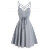 Mini Robe à Bretelle à Lacets en Avant - Nuage Gris M