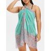 Serviette de Plage en Maille Transparente Imprimée Grande Taille - Vert 1X