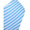 Leaves Print Stripes Flounces Strappy Plus Size Tankini Swimwear - PINK 5X