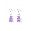 Boucles d'Oreilles Ours Transparentes en Résine - Pourpre 