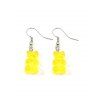 Boucles d'Oreilles Ours Transparentes en Résine - Jaune 