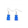 Boucles d'Oreilles Ours Transparentes en Résine - Bleu 