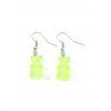 Boucles d'Oreilles Ours Transparentes en Résine - Vert Menthe 