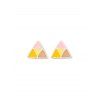 Boucles d'Oreilles Simples Triangle en Blocs de Couleurs - multicolor 