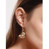 Boucles d'Oreilles en Forme de Coquille avec Strass Incrusté - Or 