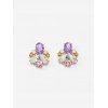 Boucles d'Oreilles Géométriques en Faux Cristal - Or 