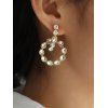 Boucles d'Oreilles Goutte d'Eau Cercle avec Strass - Or 