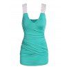 Crossover Ruched Tank Top - LIGHT SEA GREEN 3XL