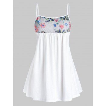 Image of Plus Size Embroidered Mesh Cami Top