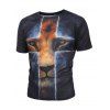 T-shirt Décontracté Animal Imprimé à Manches Courtes - Noir 3XL