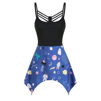 

Planet Print Fit And Flare Tank Top, Multicolor a