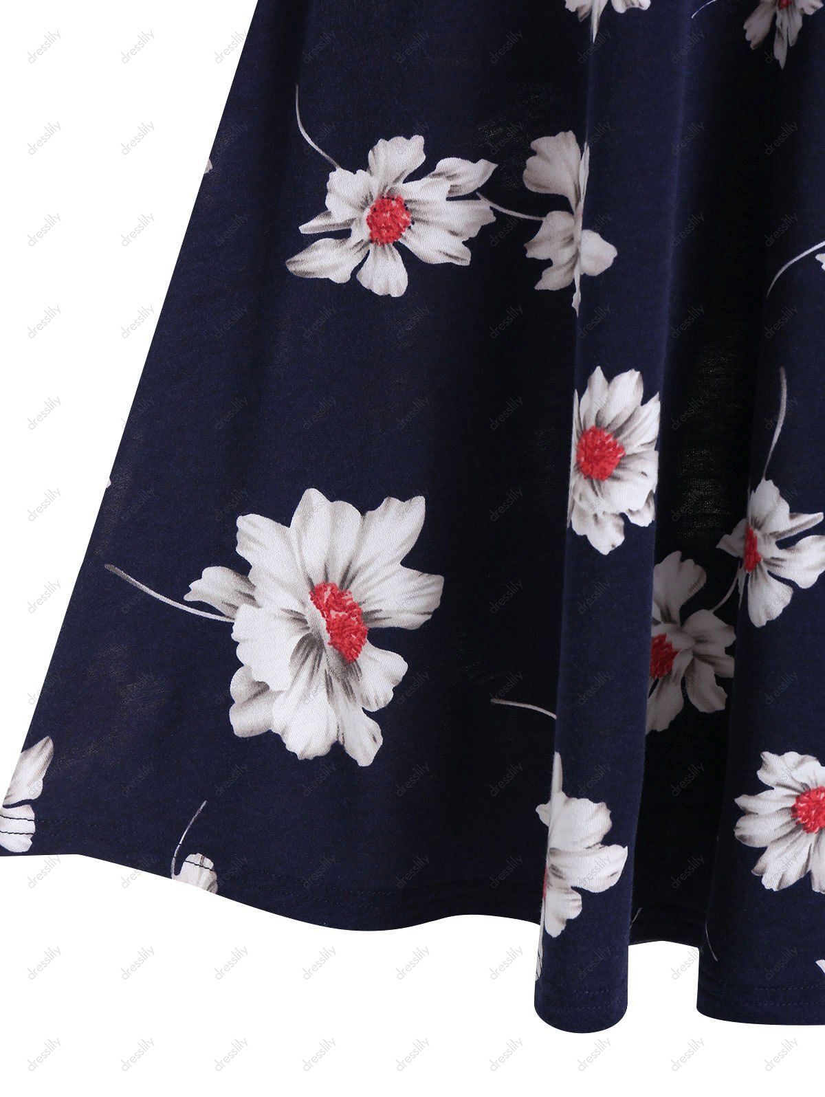 Robe Fleurie Imprimée à Taille Haute à Cordon - Rose Rosé 3XL