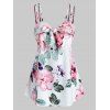Débardeur Fleur Imprimée à Bretelle avec Nœud Papillon - Blanc L