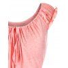 Plus Size Ruched Ruffle Strap Tank Top - LIGHT PINK 4X