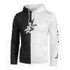 Sweat à Capuche Décontracté à Imprimé Lettre Oriental en Blocs de Couleurs Esthétique Y2K - Blanc S