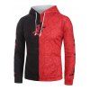 Sweat à Capuche Décontracté à Imprimé Lettre Oriental en Blocs de Couleurs Esthétique Y2K - Rouge Cerise 3XL